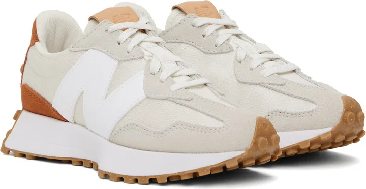 New Balance Beige & Orange 327 Sneakers - Image 4