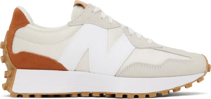 New Balance Beige & Orange 327 Sneakers