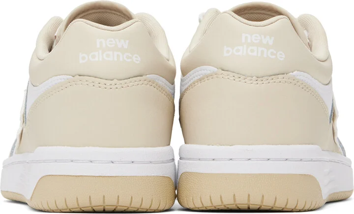 New Balance Beige & White 480 Sneakers - Image 2