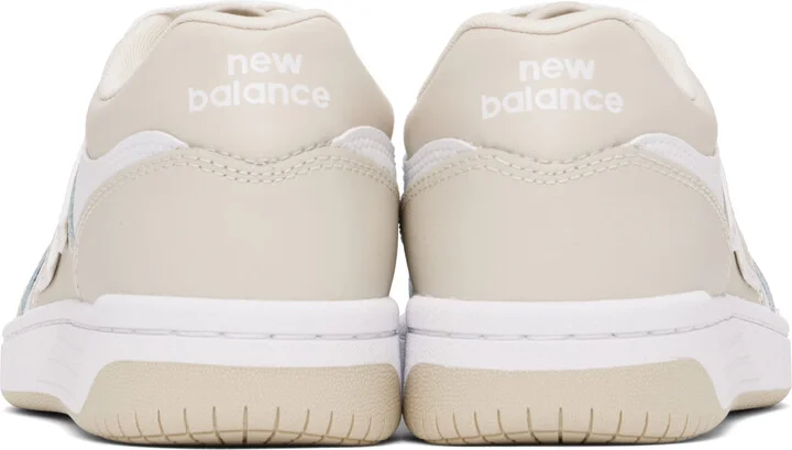 New Balance Beige & White 480 Sneakers - Image 2