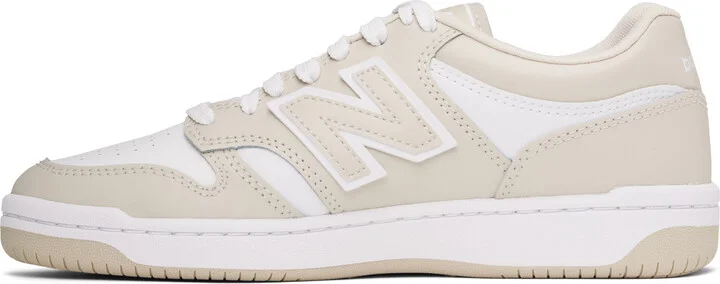 New Balance Beige & White 480 Sneakers - Image 3