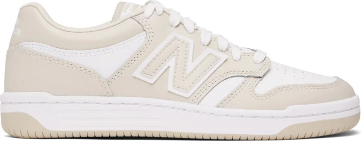 New Balance Beige & White 480 Sneakers