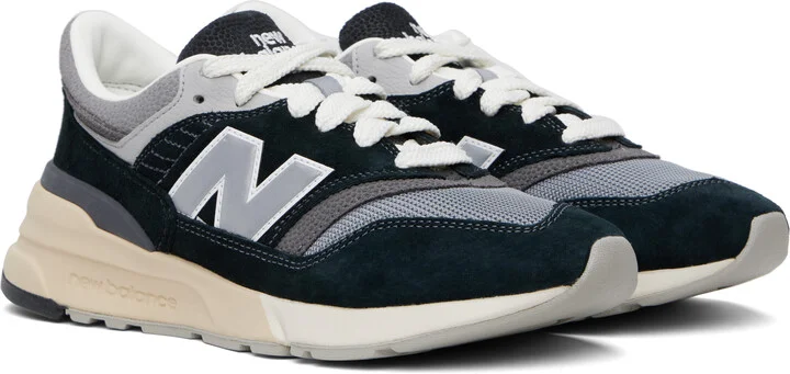 New Balance Black & Gray 997R Sneakers - Image 4
