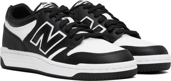 New Balance Black & White 480 Sneakers - Image 4
