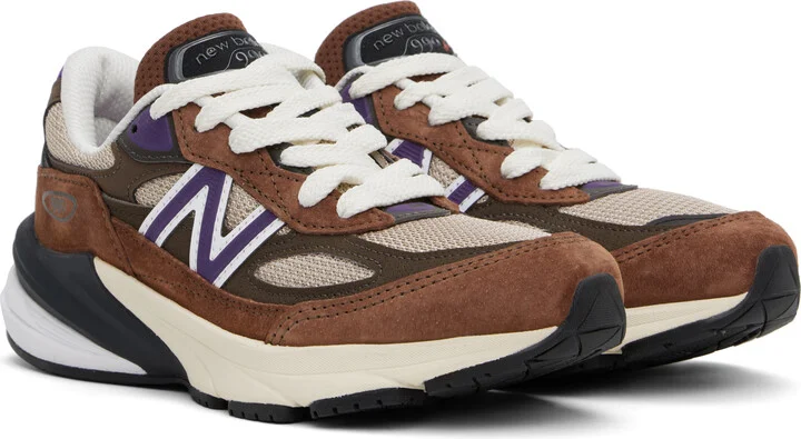 New Balance Brown & Beige Made in USA 990v6 Sneakers - Image 4