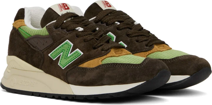 New Balance Brown & Green Made in USA 998 Sneakers - Image 4