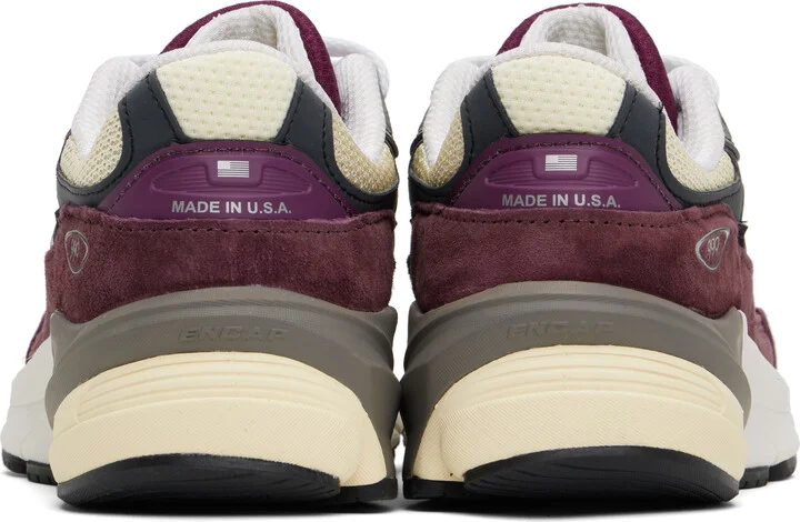 New Balance Burgundy & Beige 'Made in USA' 990v6 Sneakers - Image 2
