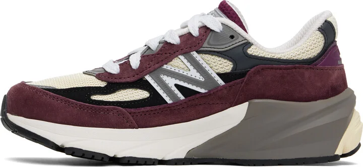New Balance Burgundy & Beige 'Made in USA' 990v6 Sneakers - Image 3