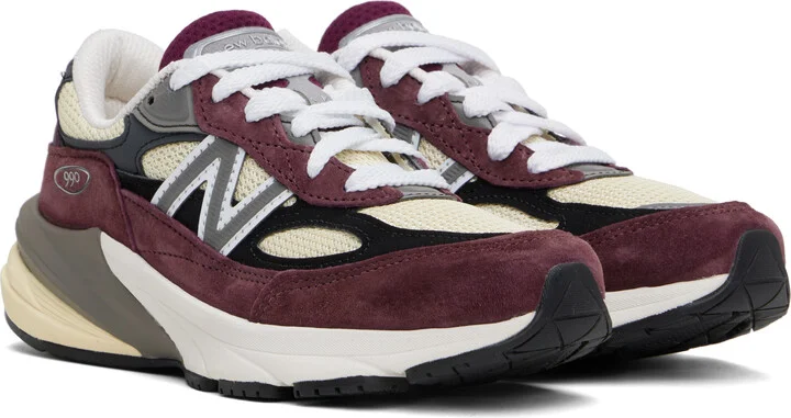 New Balance Burgundy & Beige 'Made in USA' 990v6 Sneakers - Image 4