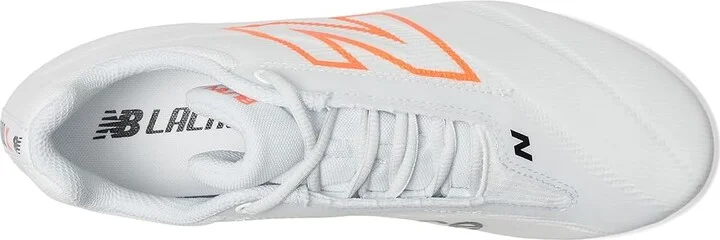 New Balance BurnX4 Lacrosse Cleats Men's Wrestling Shoes White/Hot Mango/Ice Blue : 7 D - Medium, Synthetic - Image 2