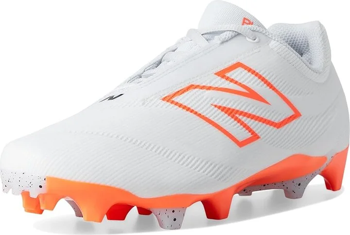 New Balance BurnX4 Lacrosse Cleats Men's Wrestling Shoes White/Hot Mango/Ice Blue : 7 D - Medium, Synthetic - Image 5