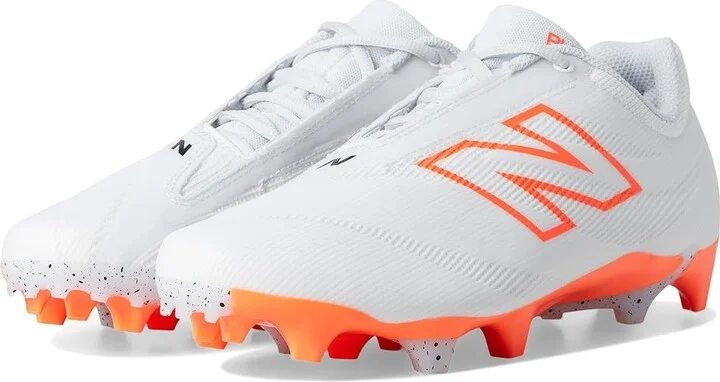 New Balance BurnX4 Lacrosse Cleats Men's Wrestling Shoes White/Hot Mango/Ice Blue : 7 D - Medium, Synthetic