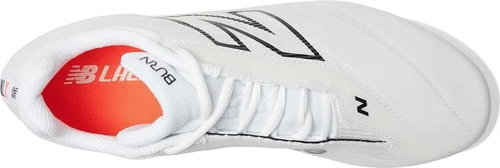 New Balance BurnX4 Lacrosse Cleats Shoes White/Grey Matter : US Men's 7.5 - Women's 9 D - Medium, Synthetic - Image 2