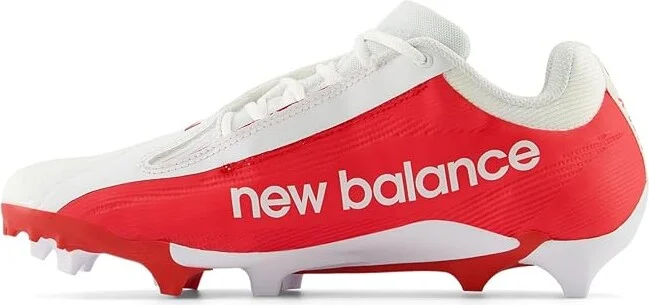 New Balance BurnX4 Lacrosse Cleats Shoes White/Red : US Men's 7.5 - Women's 9 D - Medium, Synthetic - Image 4