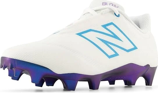 New Balance BurnX4 Lacrosse Cleats Women's Shoes White/Black 1 : 6 B - Medium, Synthetic