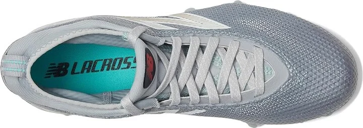New Balance FreezeLX V5 Lacrosse Cleats Men's Shoes Grey/White : 9 D - Medium, Synthetic - Image 2