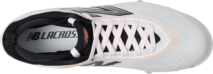 New Balance FreezeLX V5 Lacrosse Cleats Men's Shoes White/Black/Hot Mango : 8 D - Medium, Synthetic - Image 2