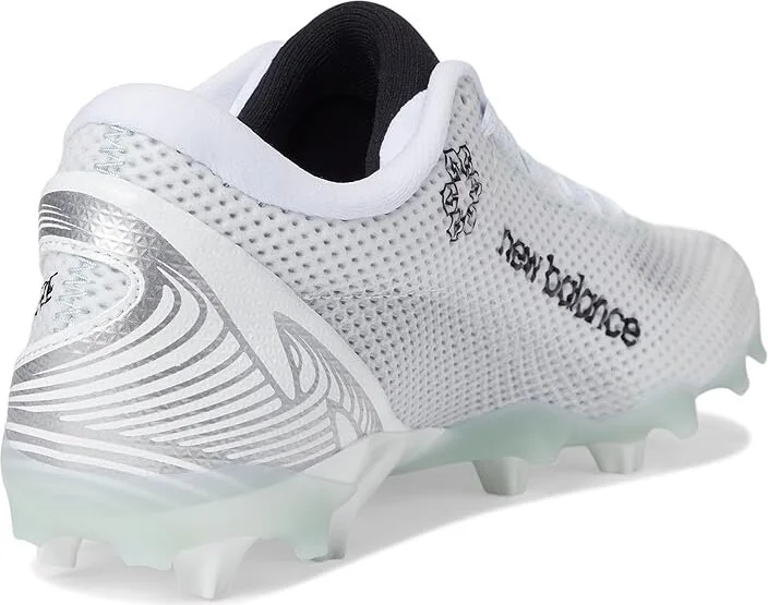 New Balance FreezeLX V5 Low Lacrosse Cleats Men's Shoes White/Black/Silver Metallic : 7 D - Medium, Synthetic - Image 4