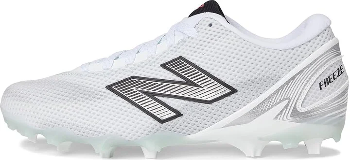 New Balance FreezeLX V5 Low Lacrosse Cleats Men's Shoes White/Black/Silver Metallic : 7 D - Medium, Synthetic - Image 6