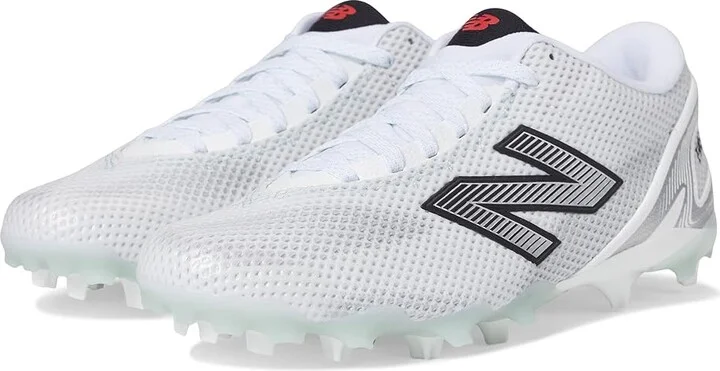 New Balance FreezeLX V5 Low Lacrosse Cleats Men's Shoes White/Black/Silver Metallic : 7 D - Medium, Synthetic
