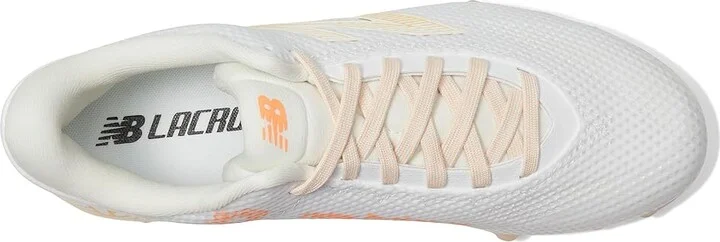 New Balance FreezeLX V5 Low Lacrosse Cleats Women's Shoes White/Clementine/Angora : 10 B - Medium, Rubber - Image 2