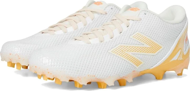 New Balance FreezeLX V5 Low Lacrosse Cleats Women's Shoes White/Clementine/Angora : 10 B - Medium, Rubber