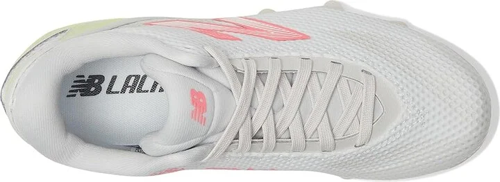 New Balance FreezeLX V5 Low Lacrosse Cleats Women's Shoes White/Hi-Lite/Ultra Pink : 10 B - Medium, Rubber - Image 2