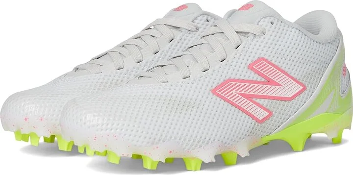 New Balance FreezeLX V5 Low Lacrosse Cleats Women's Shoes White/Hi-Lite/Ultra Pink : 10 B - Medium, Rubber
