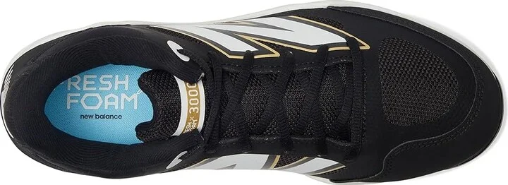 New Balance Fresh Foam 3000v7 Molded Baseball Cleats Men's Shoes Black/White 1 : 6 D - Medium, Leather - Image 2