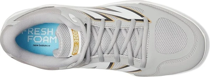 New Balance Fresh Foam 3000v7 Molded Baseball Cleats Men's Shoes Raincloud/White : 12 D - Medium, Leather - Image 2