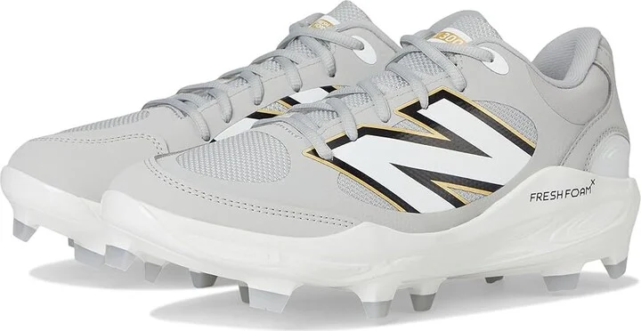 New Balance Fresh Foam 3000v7 Molded Baseball Cleats Men's Shoes Raincloud/White : 12 D - Medium, Leather