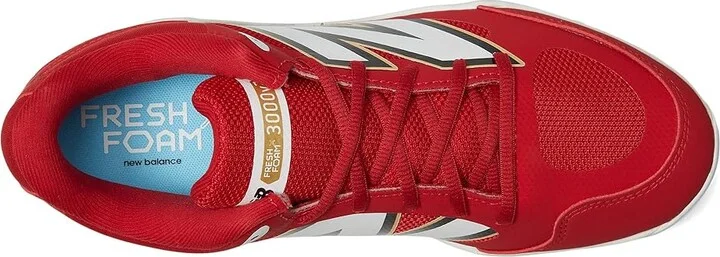 New Balance Fresh Foam 3000v7 Molded Baseball Cleats Men's Shoes Team Red/White : 9 D - Medium, Leather - Image 2