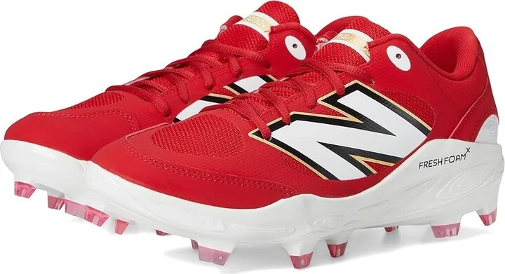 New Balance Fresh Foam 3000v7 Molded Baseball Cleats Men's Shoes Team Red/White : 9 D - Medium, Leather