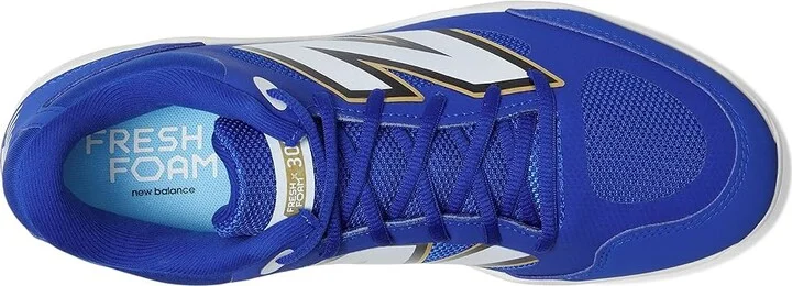 New Balance Fresh Foam 3000v7 Molded Baseball Cleats Men's Shoes Team Royal/White : 8 D - Medium, Leather - Image 2