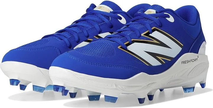 New Balance Fresh Foam 3000v7 Molded Baseball Cleats Men's Shoes Team Royal/White : 8 D - Medium, Leather