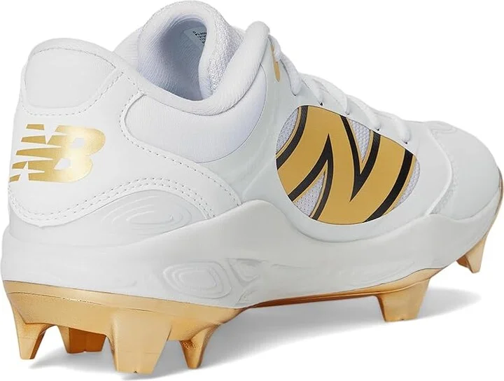 New Balance Fresh Foam 3000v7 Molded Baseball Cleats Men's Shoes White/Metallic Gold : 7.5 D - Medium, Leather - Image 4