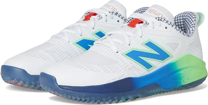 New Balance Fresh Foam Velo V4 Turf-Trainer Softball Cleats Women's Shoes White/Bright Lapis : 10.5 B - Medium, Rubber/Synthetic