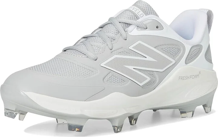New Balance Fresh Foam Velov4 Molded Softball Cleats Women's Shoes Raincloud/White : 6.5 B - Medium, Leather/Rubber - Image 5