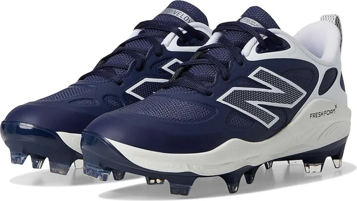New Balance Fresh Foam Velov4 Molded Softball Cleats Women's Shoes Team Navy/White : 6.5 B - Medium, Leather/Rubber