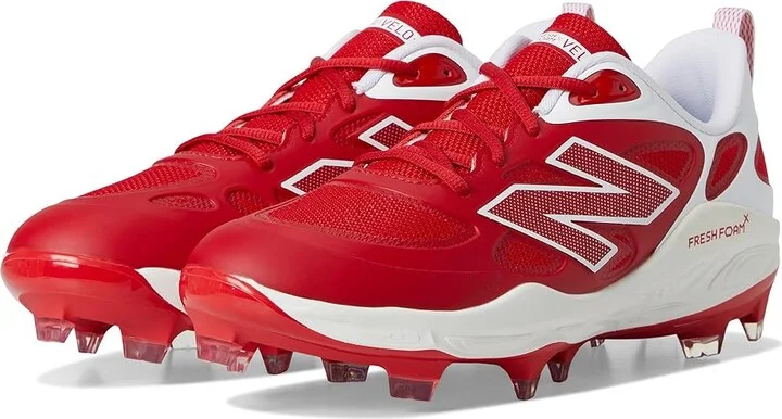 New Balance Fresh Foam Velov4 Molded Softball Cleats Women's Shoes Team Red/White : 10.5 B - Medium, Leather/Rubber