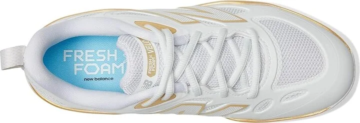 New Balance Fresh Foam Velov4 Molded Softball Cleats Women's Shoes White/Gold : 9 B - Medium, Leather/Rubber - Image 2
