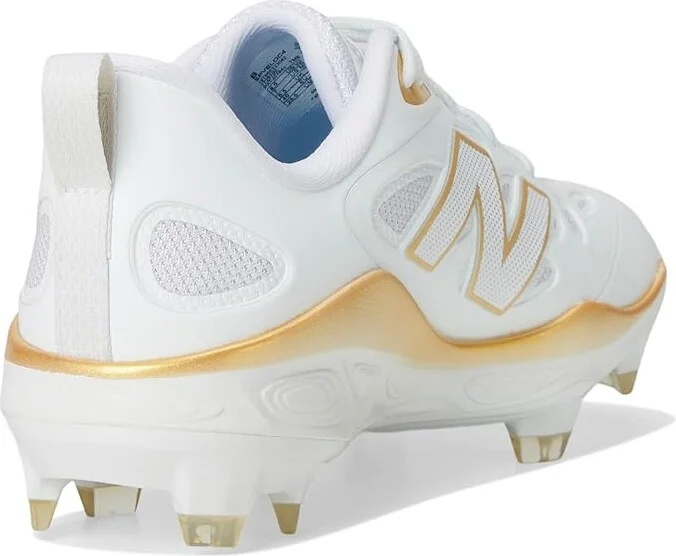 New Balance Fresh Foam Velov4 Molded Softball Cleats Women's Shoes White/Gold : 9 B - Medium, Leather/Rubber - Image 4