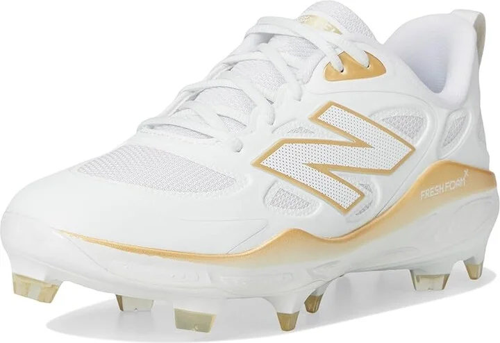 New Balance Fresh Foam Velov4 Molded Softball Cleats Women's Shoes White/Gold : 9 B - Medium, Leather/Rubber - Image 5