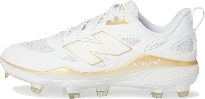 New Balance Fresh Foam Velov4 Molded Softball Cleats Women's Shoes White/Gold : 9 B - Medium, Leather/Rubber - Image 6