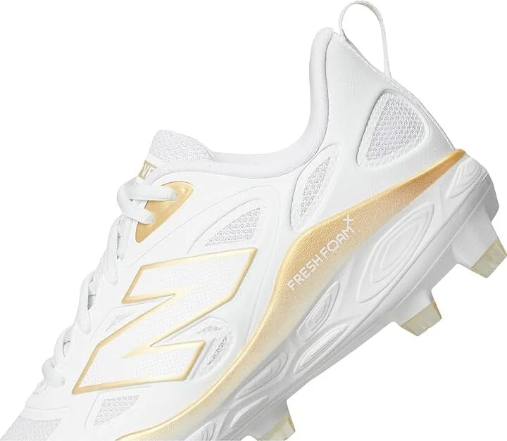 New Balance Fresh Foam Velov4 Molded Softball Cleats Women's Shoes White/Gold : 9 B - Medium, Leather/Rubber - Image 7
