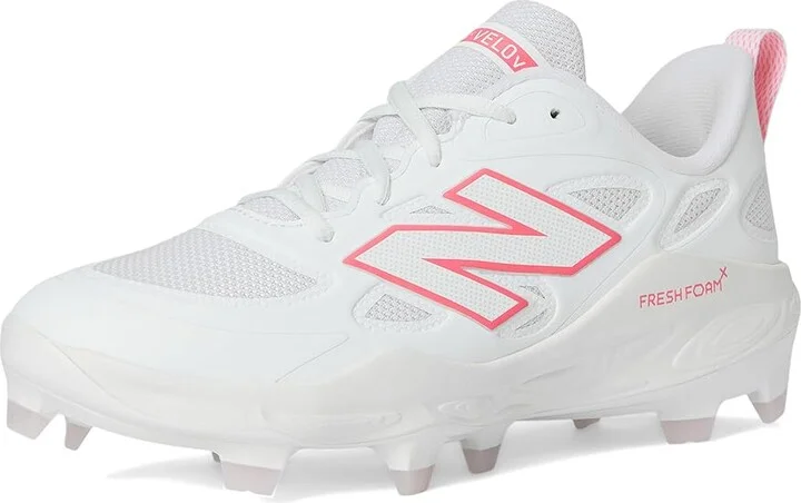 New Balance Fresh Foam Velov4 Molded Softball Cleats Women's Shoes White/Ultra Pink : 10 B - Medium, Leather/Rubber - Image 5