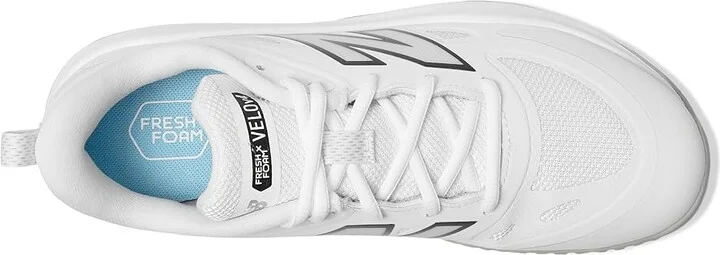 New Balance Fresh Foam Velov4 Turf-Trainer Softball Cleats Women's Shoes White/Black : 12 B - Medium, Rubber - Image 2