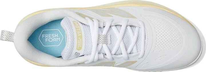 New Balance Fresh Foam Velov4 Turf-Trainer Softball Cleats Women's Shoes White/Team Gold : 5 B - Medium, Rubber - Image 2