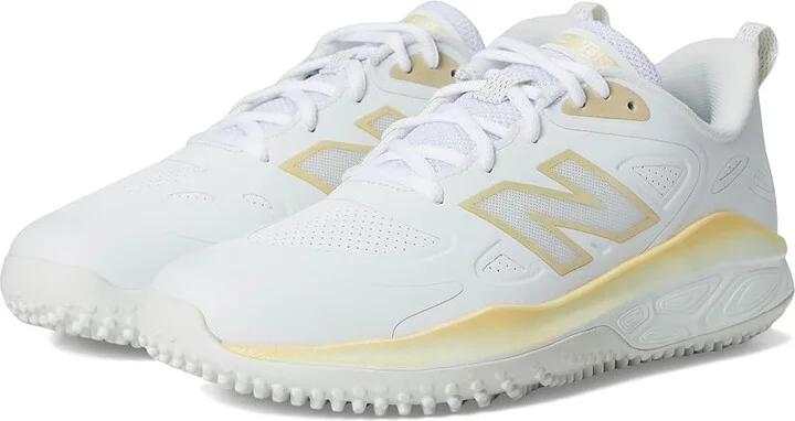 New Balance Fresh Foam Velov4 Turf-Trainer Softball Cleats Women's Shoes White/Team Gold : 5 B - Medium, Rubber