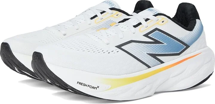 New Balance Fresh Foam X 1080v14 Men's Shoes White/Black/Sea Stone : 7.5 EE - Wide, Textile